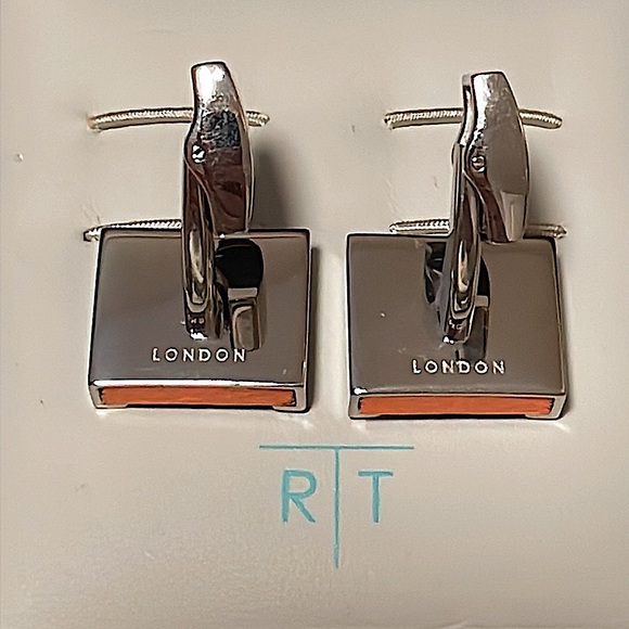 R|T by Robert Tateossian Cufflinks. Python Brown & Orange stainless Steel - NIB - Picture 12 of 16